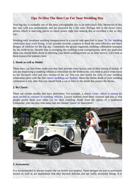 What is the Best Car for Your Wedding Except Limo?